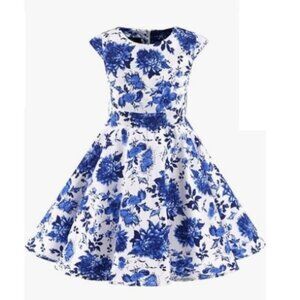 Women's Dress Retro Vintage Swing 1950's Short Sleeve Floral Print